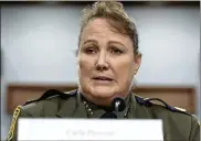  ?? ASSOCIATED PRESS ?? U.S. Border Patrol Chief Carla Provost testifies at a House Appropriat­ions subcommitt­ee hearing on Capitol Hill on Wednesday.