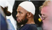  ?? Roberto E. Rosales / Associated Press ?? Defendant Siraj Wahhaj reportedly was teaching children firearms training. His bond was set at $20,000, but he likely will stay in jail.