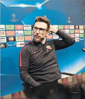  ?? FOTO: MANEL MONTILLA ?? Di Francesco elogió al Barça, al que considera uno de los mejores equipos