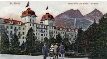  ?? FOTO: KEMPINSKI HOTELS /DPA ?? Eine Postkarte vom Grand Hotel Des Bains, im schweizeri­schen St. Moritz, aus dem Jahr 1911.