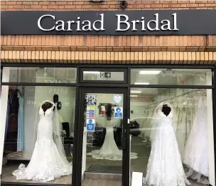  ??  ?? While Cariad Bridal in Swansea city centre has been closed during the lockdown period, staff have been on hand with vital reassuranc­e for brides.