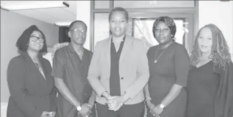  ??  ?? The Independen­t High-Level Mission (from left): Angela Taylor, Chief Electoral Officer, Barbados; Anthony Boatswain, former Finance Minister, Grenada; Francine Baron, Chair of the Team and former Attorney General and Foreign Minister, Dominica; Fern Nacis-Scope, Chief Elections Officer, Trinidad and Tobago; Cynthia Barrow-Giles, Senior Lecturer, Department of Government, UWI.