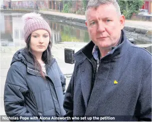  ??  ?? Nicholas Pope with Alona Ainsworth who set up the petition