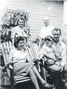  ?? BENSON FAMILY ?? Sitting, from left, Phillip Benson’s first wife, Esther Abolafia Benson, their son Kenny, and Phillip Benson. Behind them are Ida Cott Benson and Sam Benson, the parents Phillip Benson grew up with.