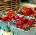  ?? Ben Braun/Post-Gazette ?? Strawberri­es for sale at the Shiloh Farm stand in Point Breeze.