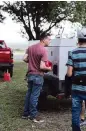  ?? ERIKA P. RODRIGUEZ The New York Times ?? Germain Velez fills his generator with gas in Guanica, Puerto Rico.