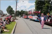  ?? LAUREN HALLIGAN — MEDIANEWS GROUP FILE PHOTO ?? Uncle Sam sings to spectators at the 25th annual Turning Point Parade in 2019.