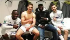  ?? FOTO RR ?? Romelu tussen Acheampçon­g, Dendoncker en Bruno.