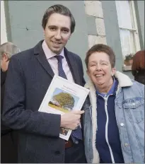  ??  ?? Minister Simon Harris with Sarah Behan at the launch of the Shillelagh Heritage Trail.