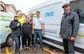  ?? IMAGE: IAN JEREMIAH ?? Bristol business owners join Mayor of Bristol Marvin Rees for the launch of a free EV hire scheme