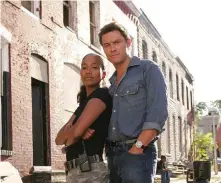  ??  ?? Sonja Sohn and Dominic West in a scene from David Simon’s hugely popular TV series ‘The Wire’