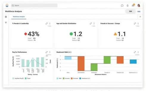  ?? ?? Une vue du logiciel Core Rh de Workday sur une analyse de la force de travail