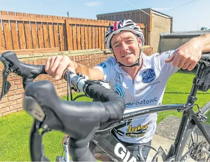  ?? Picture: Steve Brown. ?? George Wallace will spend his 55th birthday beginning a bid to cycle the length of the UK with wife Audrey to raise funds for Kayla Bird, a girl with cerebral palsy.