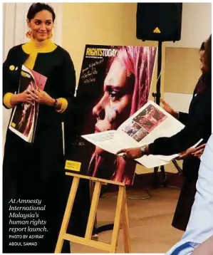  ?? PHOTO BY ASYRAF ABDUL SAMAD ?? At Amnesty Internatio­nal Malaysia’s human rights report launch.