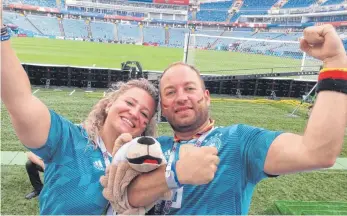  ?? FOTO: PRIVAT ?? Roxana Magierka und Sven Störk bei der WM in Russland.