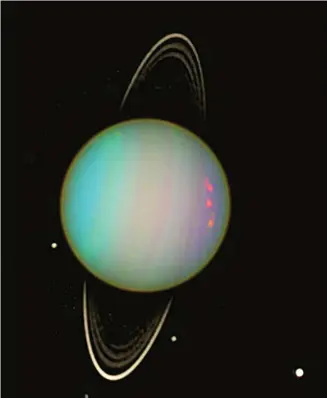  ?? Foto: Nasa/Erich Karkoschka, University of Arizona ?? Das Ringsystem des Uranus