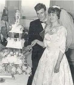  ??  ?? Newly-weds David and Margaret Hall married at Wishaw’s Chalmers Church on March 11, 1967