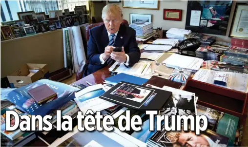  ??  ?? Homme à slogans. Même privé de Twitter par son équipe de campagne pour éviter tout dérapage dans la dernière ligne droite, Donald Trump, suivi par 13 millions d’abonnés, l’a emporté.