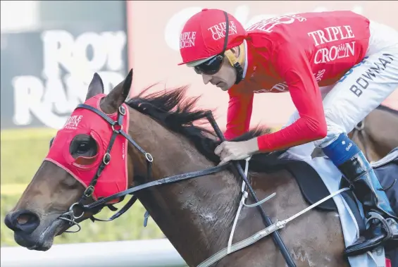  ?? AMAZING RIDE: Hugh Bowman wins on board Redzel at the Royal Randwick Racecourse in Sydney last month. ??