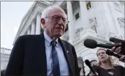  ?? ALEX WONG — GETTY IMAGES ?? Bernie Sanders, I-Vt., leaves the U.S. Capitol on Sept. 27, 2022, in Washington.