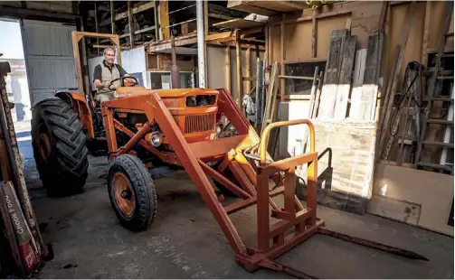  ??  ?? The first project Colin took on when he moved into the sheds in 2008 was fitting the front-end loader to the Fiat 650