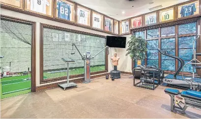  ?? SHOOT2SELL PHOTOS ?? A batting cage in the home’s pro-athlete gym was claimed by Vernon Wells’ 13-year-old son, Christian, and his friends.