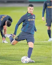  ?? REUTERS ?? Portugal’s Cristiano Ronaldo during training this week.