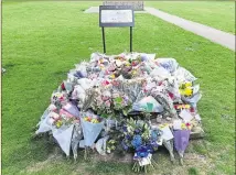  ??  ?? Floral tributes left in Aylesham for Julia James