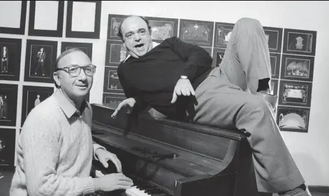  ??  ?? Playwright Neil Simon, left, and actor James Coco pose for a photo in New York in 1981