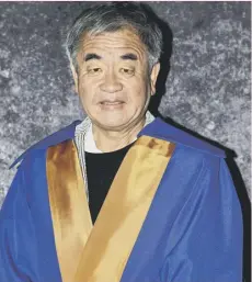  ??  ?? Internatio­nally acclaimed Japanese Architect Kengo Kuma today returned to Dundee where the V&amp;A architect was presented with an honorary degree by Dundee University