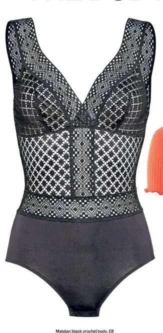  ??  ?? Matalan black crochet body, £8