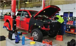  ??  ?? Brand new LHD Ram utes are remanufact­ured to factory RHD spec in Melbourne.