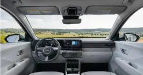  ?? ?? The interior of the 2024 Hyundai Kona mostly provides comfort but has some limitation­s.