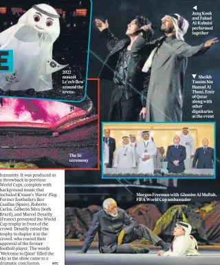  ?? ?? ◄
Jung Kook and Fahad Al-Kubaisi performed together ▼ Sheikh Tamim bin Hamad Al Thani, Emir of Qatar along with other dignitarie­s at the event