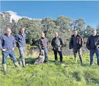  ?? ?? Agricultur­e on agenda Jim McLaren, Pete Grewer, Jim Fairlie MSP with Jack, Pete Wishart MP, Murdo Fraser MSP and Martin Kennedy, president of the National Farmers’ Union Scotland, pictured recently at Mr McLaren’s farm near Crieff