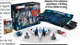  ??  ?? Le kit de départ sur Switch dispose d’un vaisseau spécifique, l’ArWing, et d’un pilote en plus.