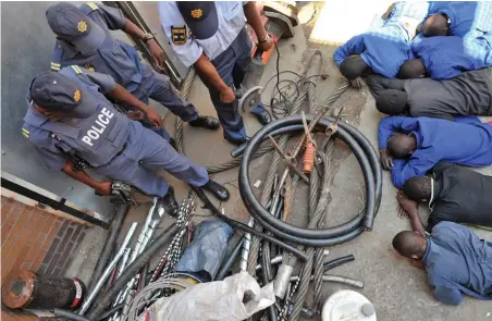  ??  ?? SHOCKING: Seven men are arrested for copper theft, which costs the country billions every year.