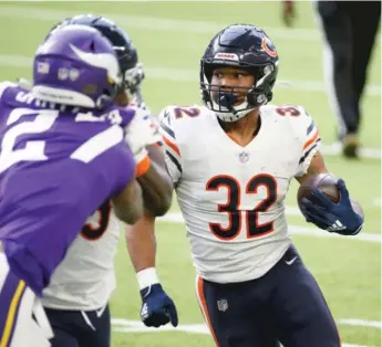  ?? AP ?? The emergence of David Montgomery as a consistent running threat has been a boon for the Bears.