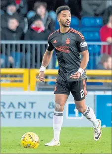  ??  ?? THE LONG GAME: Shay Logan will make his 134th appearance for Aberdeen today against Ross County.