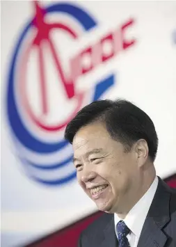  ?? JeromeFavr­e / Bloomberg news files ?? Wang Yilin is expected to go from chair of CNOOC to head up CNPC in leadership changes in China’s energy sector.