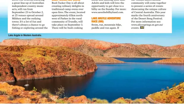  ??  ?? Lake Argyle in Western Australia.