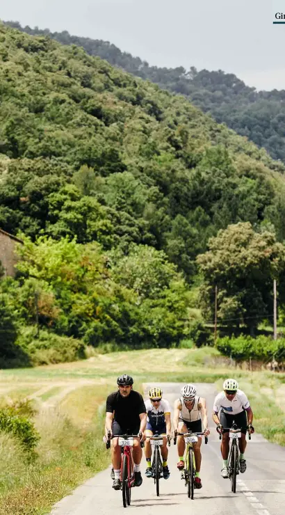  ??  ?? Far left: Riders cross the River Ter in the shadow of Girona CathedralB­ottom left: The region is home to many pro riders, and real estate is suitably expensive