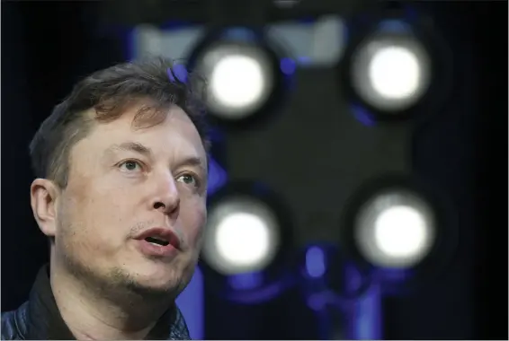  ?? SUSAN WALSH — ASSOCIATED PRESS FILE PHOTO ?? Elon Musk speaks at the SATELLITE Conference and Exhibition on March 9, 2020, in Washington.