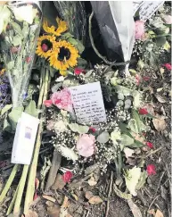  ??  ?? Flowers and tributes have been left in the woodland area where Jack was found