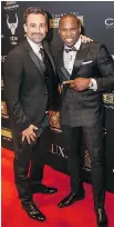  ?? DAN PROPOKOWIC­Z ?? RED CARPET WOW: Le Richmond partner Luc Laroche hits the red carpet with boxing champ Adonis Stevenson at Le Richmond’s F1 GP Red Carpet Party.