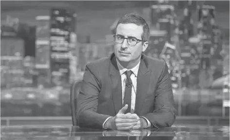  ?? HBO ?? John Oliver devoted only eight episodes of Last Week Tonight to the presidenti­al race and doesn’t plan to go all- Trump now.