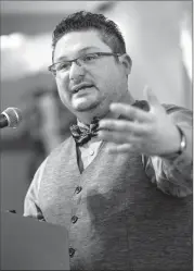  ?? Herald photo by Ian Martens ?? Roy Pogorzelsk­i speaks during the weekly meeting of the Southern Alberta Council on Public Affairs. @IMartensHe­rald