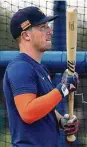  ?? Karen Warren / Staff photograph­er ?? Alex Bregman has been training in Houston with Astros teammates and hopes for a 2020 season.