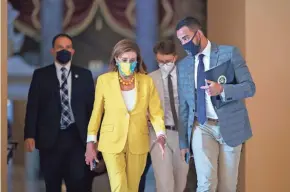  ??  ?? House Speaker Nancy Pelosi committed to voting on the bipartisan infrastruc­ture package no later than Sept. 27, an attempt to assure lawmakers it won’t be left on the sidelines.