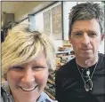  ??  ?? Laura Haste with former Oasis musician Noel Gallagher at a petrol station in West Meon